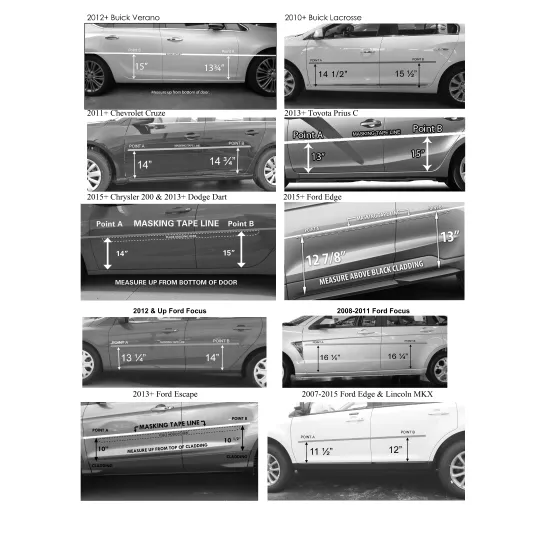 Dodge Dart Chrome Body Side Moldings 2013 - 2016