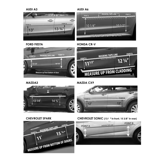 Mazda 3 Chrome Body Side Moldings 2010 - 2026