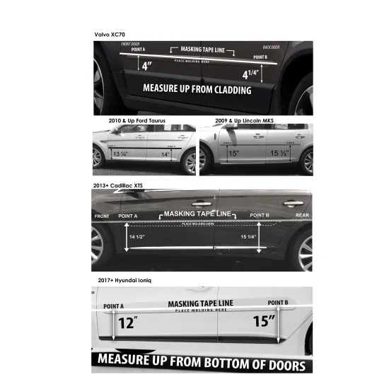 Cadillac XTS Chrome Body Side Moldings 2013 - 2020