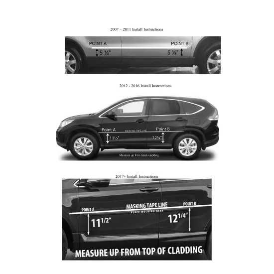Honda CR-V Painted Body Side Moldings 2012 - 2016