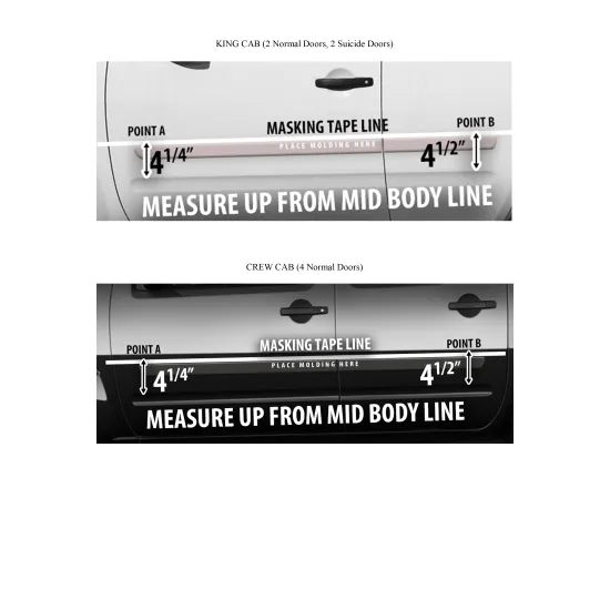 Nissan Frontier Crew Cab Painted Body Side Moldings 2005 - 2021
