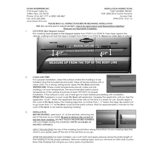 Toyota Tacoma Access Cab Painted Body Side Moldings with Chrome Inserts 2005 - 2023